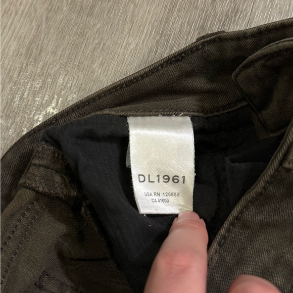 DL1961 Skinny Jeans Women Size 27 Army Green Camo Florence Ankle Mid Rise - Picture 11 of 13